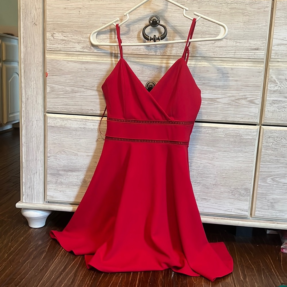Red mini dress
